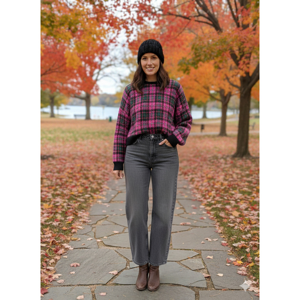 Lauren Ralph Plaid Wool-Blend Sweater Old Money Preppy Classic Sz-1X NWT -$195